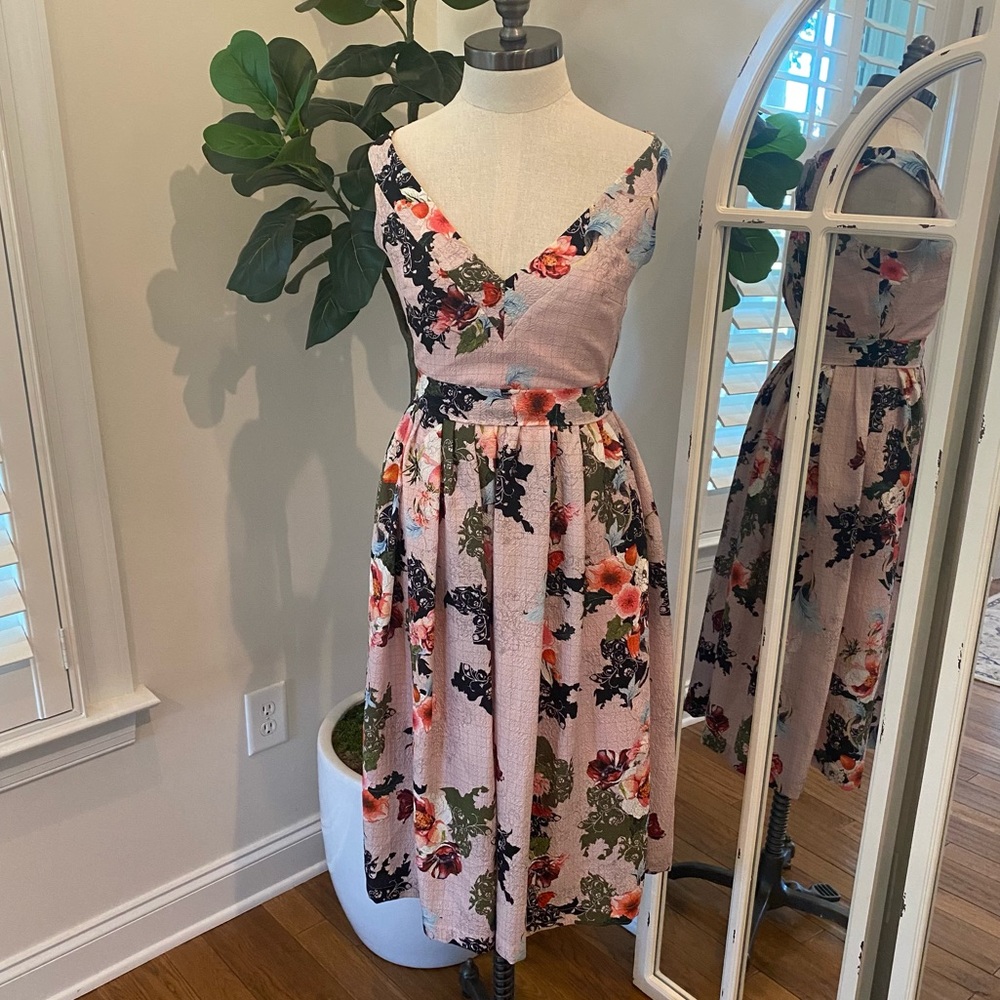 New Preen by Thornton bregazzi hammered Rose Florence dress floral size s